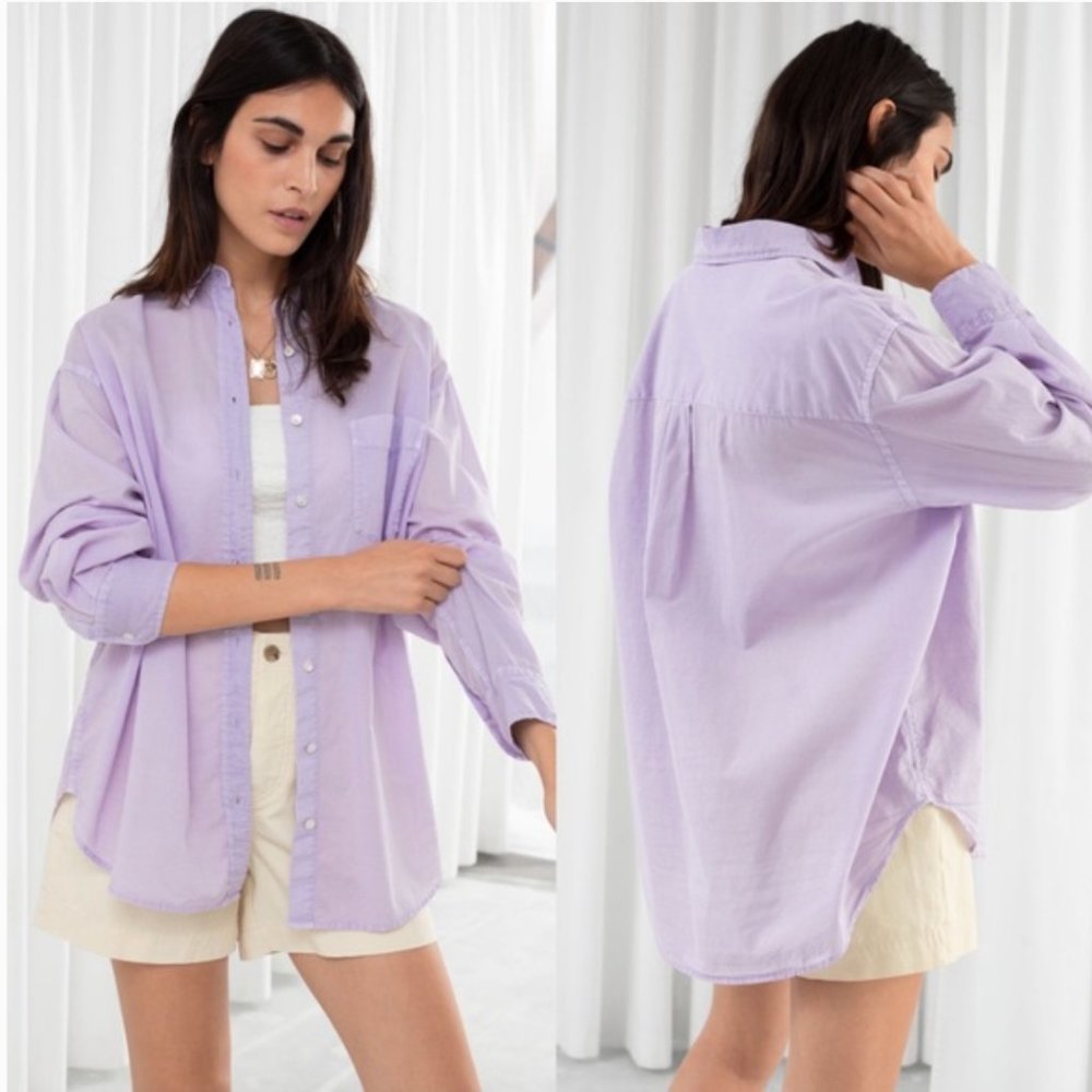 NWT: & Other Stories Oversized Lavender Button Up Shirt